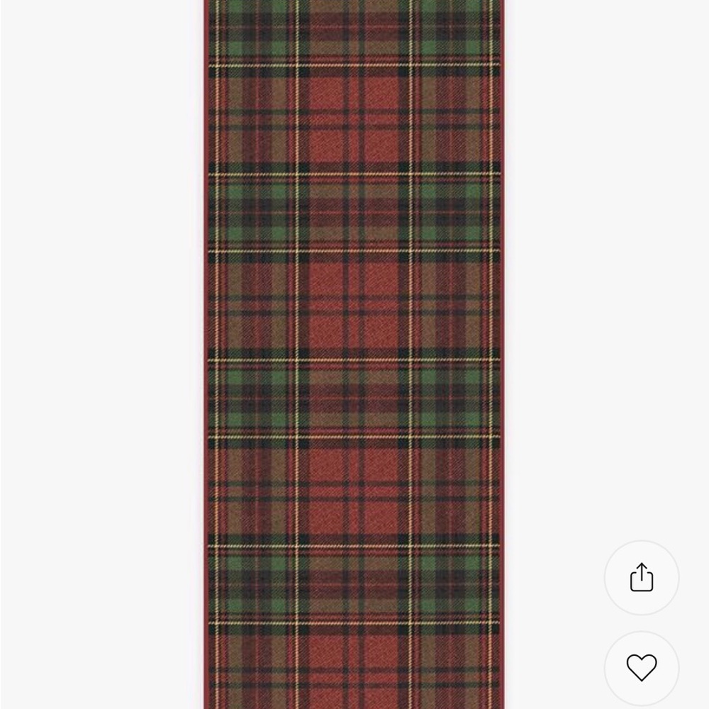 Ruggable Dress Stewart Tartan Red & Green rug. 2.5 x7 Runner. New with tags.
